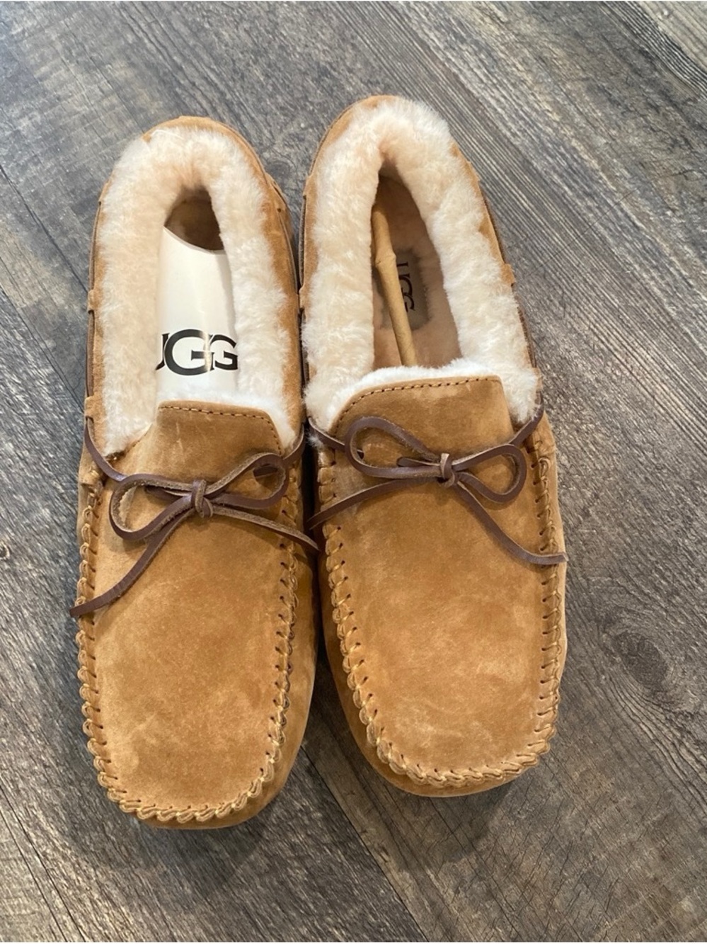 UGG Men's Chestnut Suede Shearling Moc Loafers